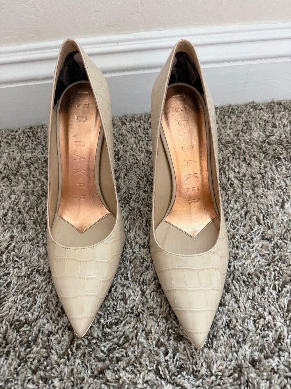 NWT Ted Baker Sz 10 Patent Leather Nude Pink Heels